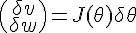 $\begin{pmatrix}\delta v \\ \delta w  \end{pmatrix} = J(\theta) \delta \theta$